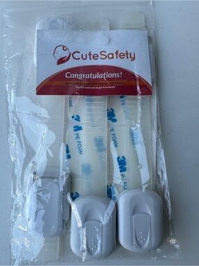 CuteSafety Child Safety Strap Locks - Cabinet Drawer Appliance Latches 3M New